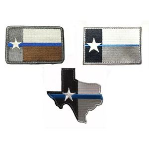 3 patches Thin Blue Line Texas Morale Patch